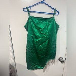 Green mini dress